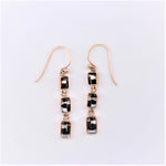 Black and White Rectangle Drop Earrings