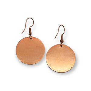 Bee In Hive Round Copper Earrings