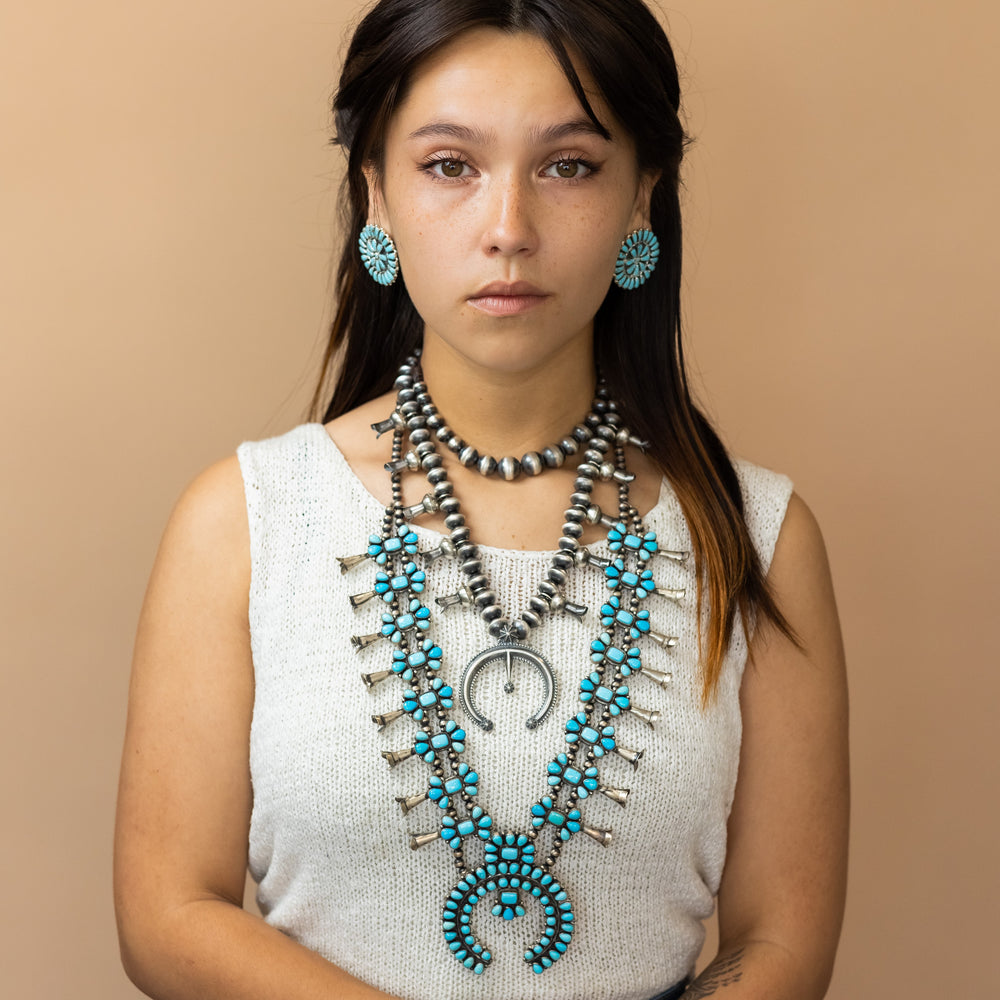 The Cutest Vintage Native American Zuni Turquoise Sterling Silver Squa –  Nativo Arts