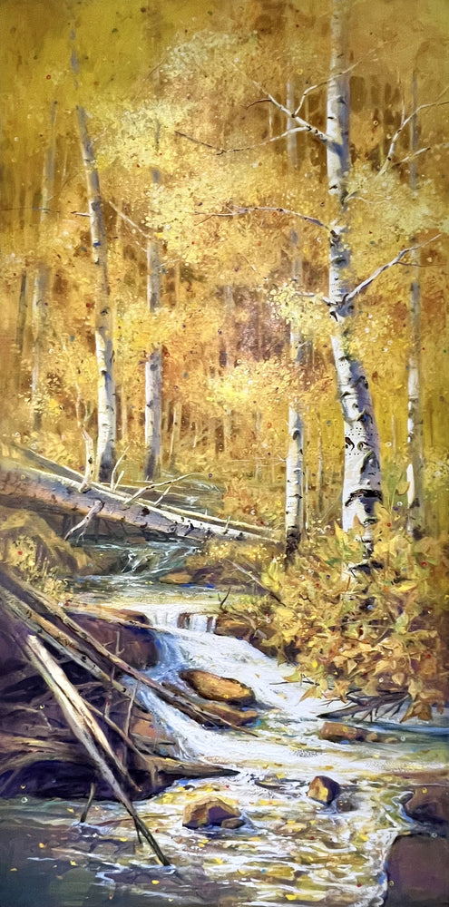 "Aspen Creek" original oil painting by Tom Owen