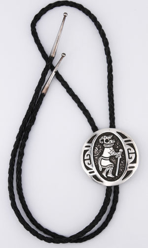 Sterling Silver Overlay Kachina Dancer Bolo Tie