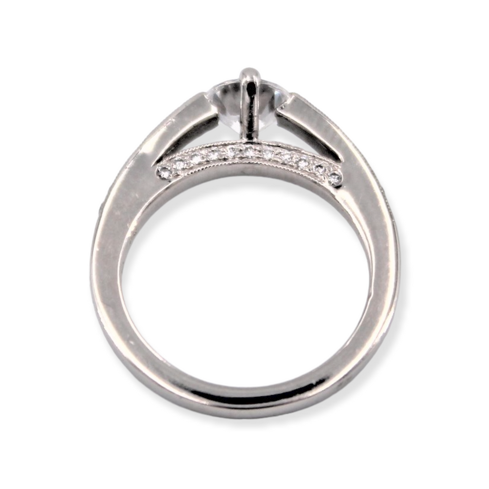 Platinum and CZ Engagement Ring