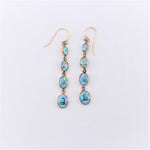 4 Blue Opal Oval Drop Earrings