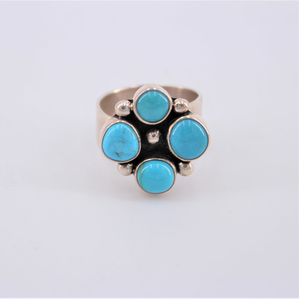 4 Stone Sleeping Beauty Turquoise Ring