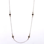 Silver Bead Station Necklace 39"