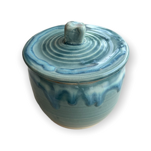 Small Blue-Green Canister with Lid