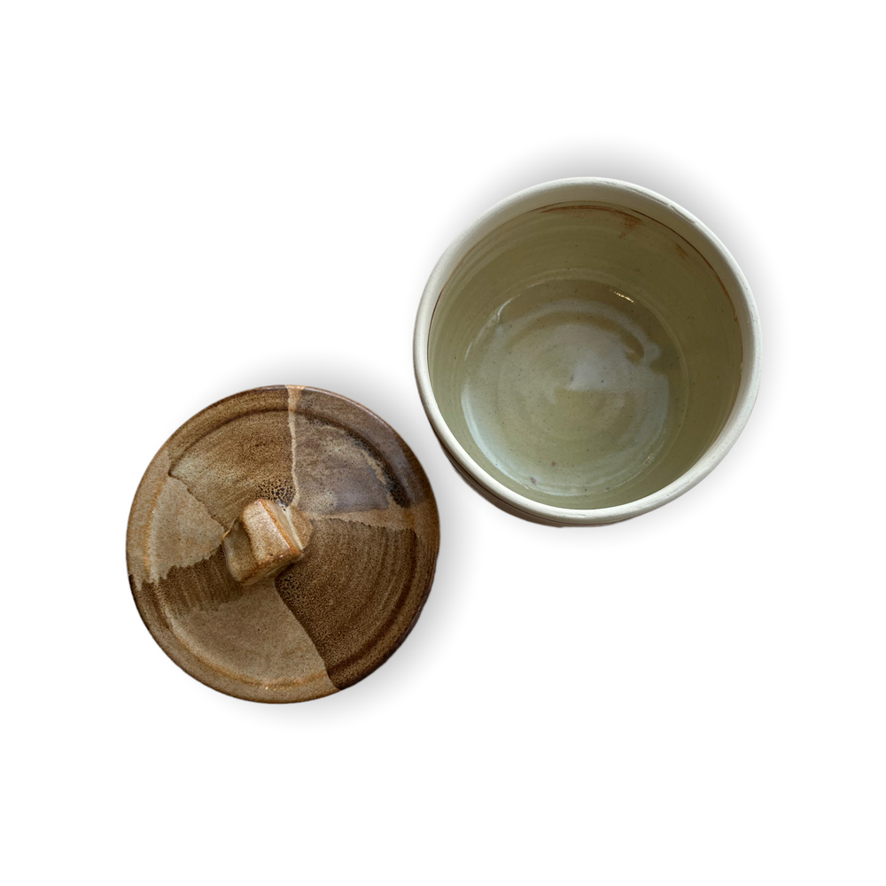Small Brown Canister with Lid