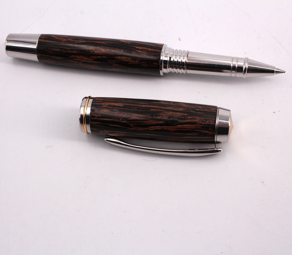 Black Palm Turned Pen With Maple Box