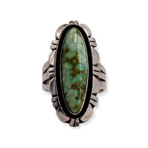 Oval Green Turquoise Ring