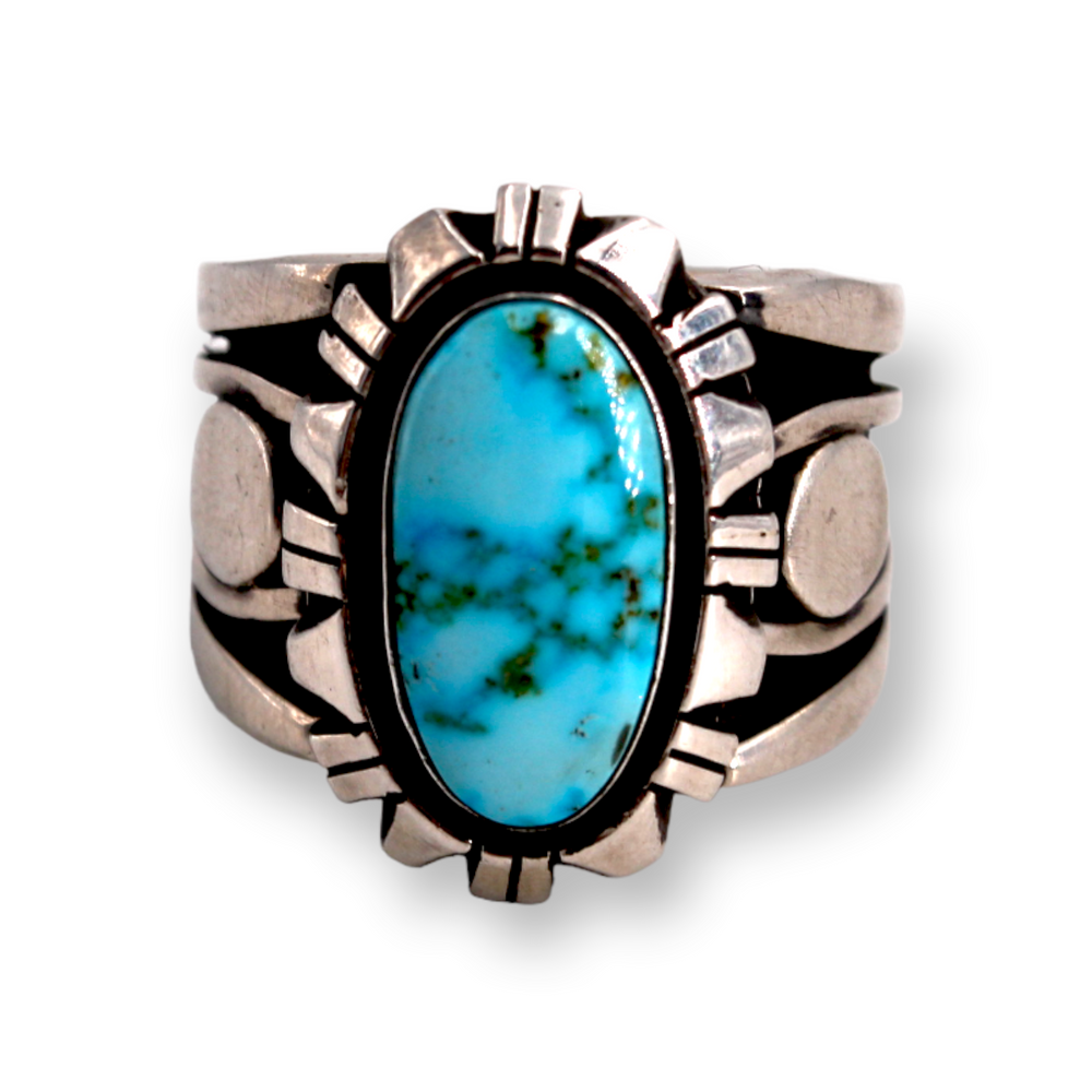 Heavy Kingman Blue Turquoise Ring.
