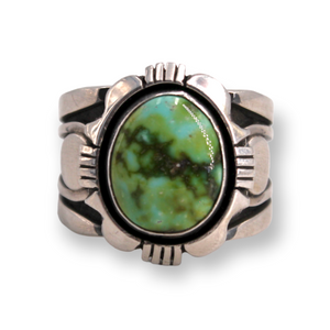 Heavy Sonoran Green Turquoise Ring.