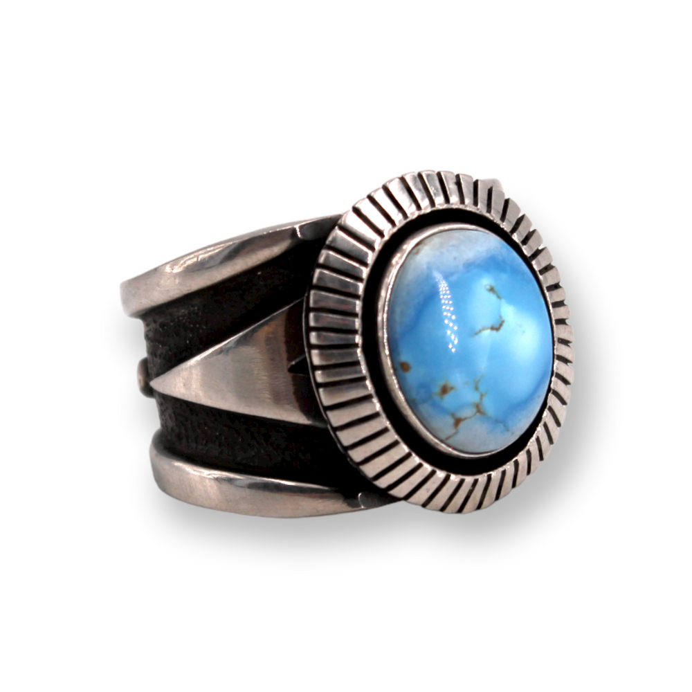 Heavy Golden Hill Turquoise Ring