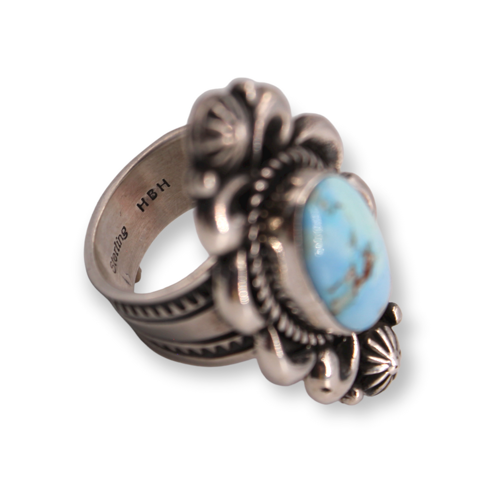 Ornate Golden Hill Turquoise Ring