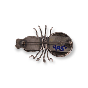 Walking Liberty Half Dollar Spider/Bug Pin with Blue Turquoise