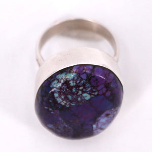 Large Purple Composite Sterling Silver Ring