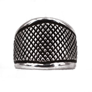 Diamond Texture Wide Band Ring