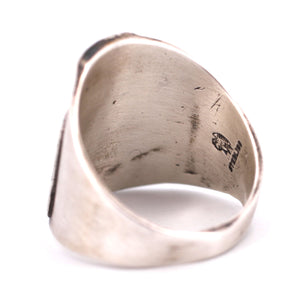 Wide Band Stamped Thunderbird Ring
