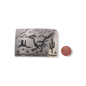 Hopi Overlay Road Runner Belt Buckle