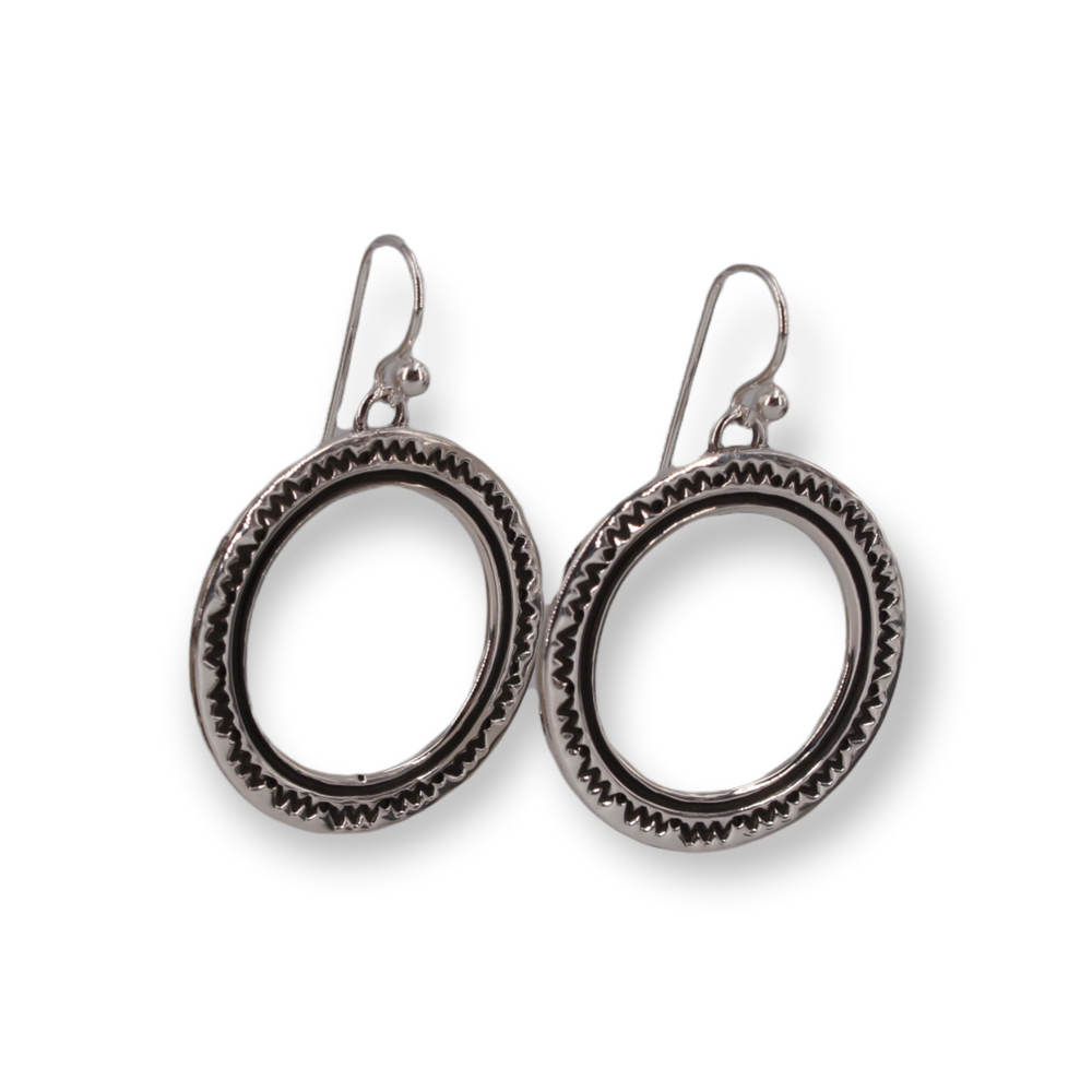 Stamped Circle Dangle Earring