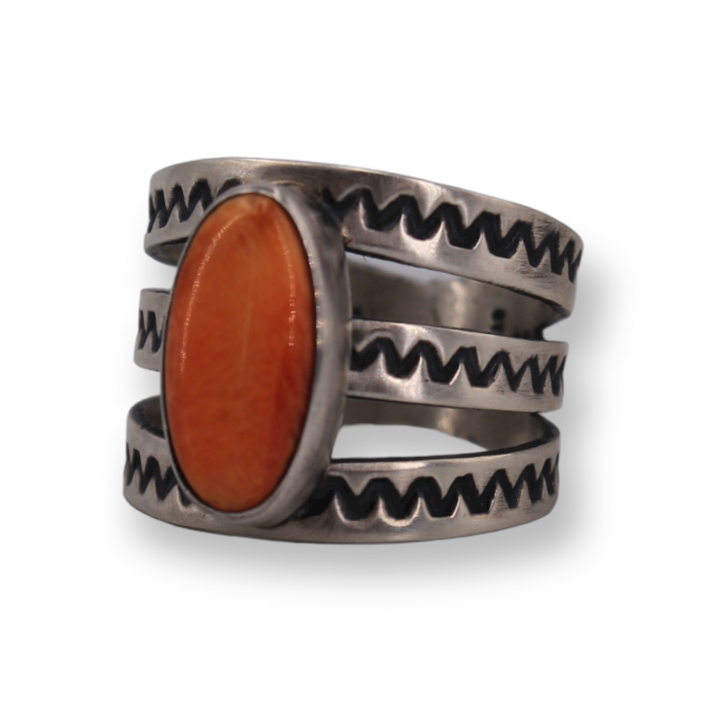 Spiny Oyster Triple Stamped Ring