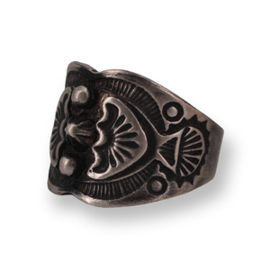 Wide Stamped Concho Ring