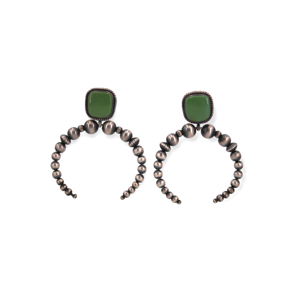 Green Turquoise Naja Earrings