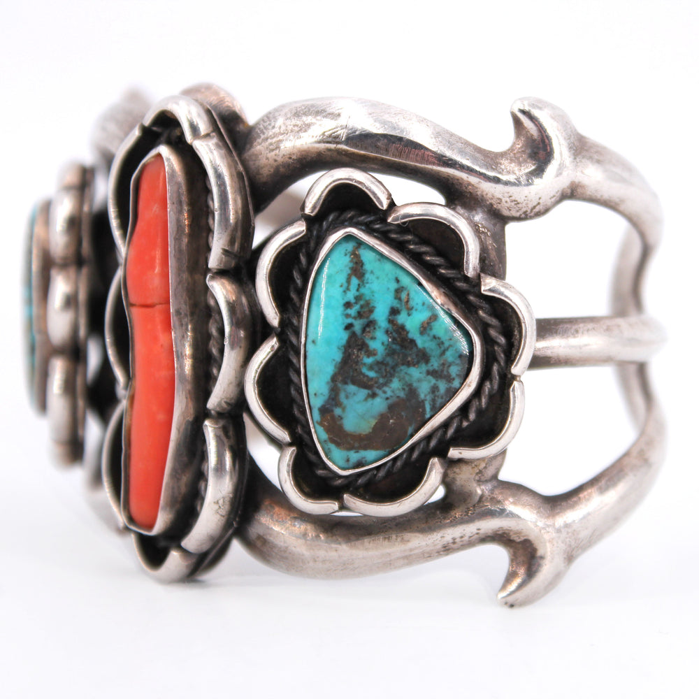 Coral And Turquoise Cast Cuff