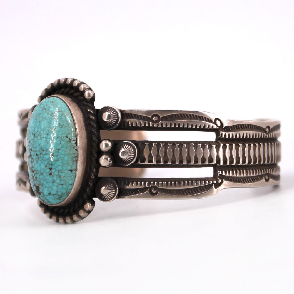 Oval Turquoise Cuff with Cutout Band