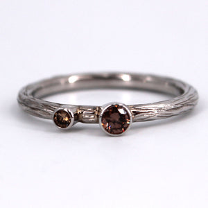 Pebble Stacking Ring with Cognac Diamonds