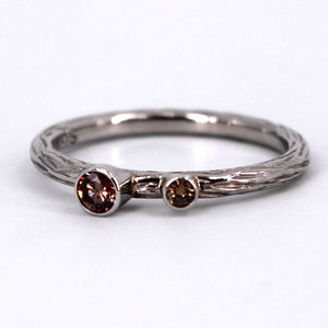 Pebble Stacking Ring with Cognac Diamonds