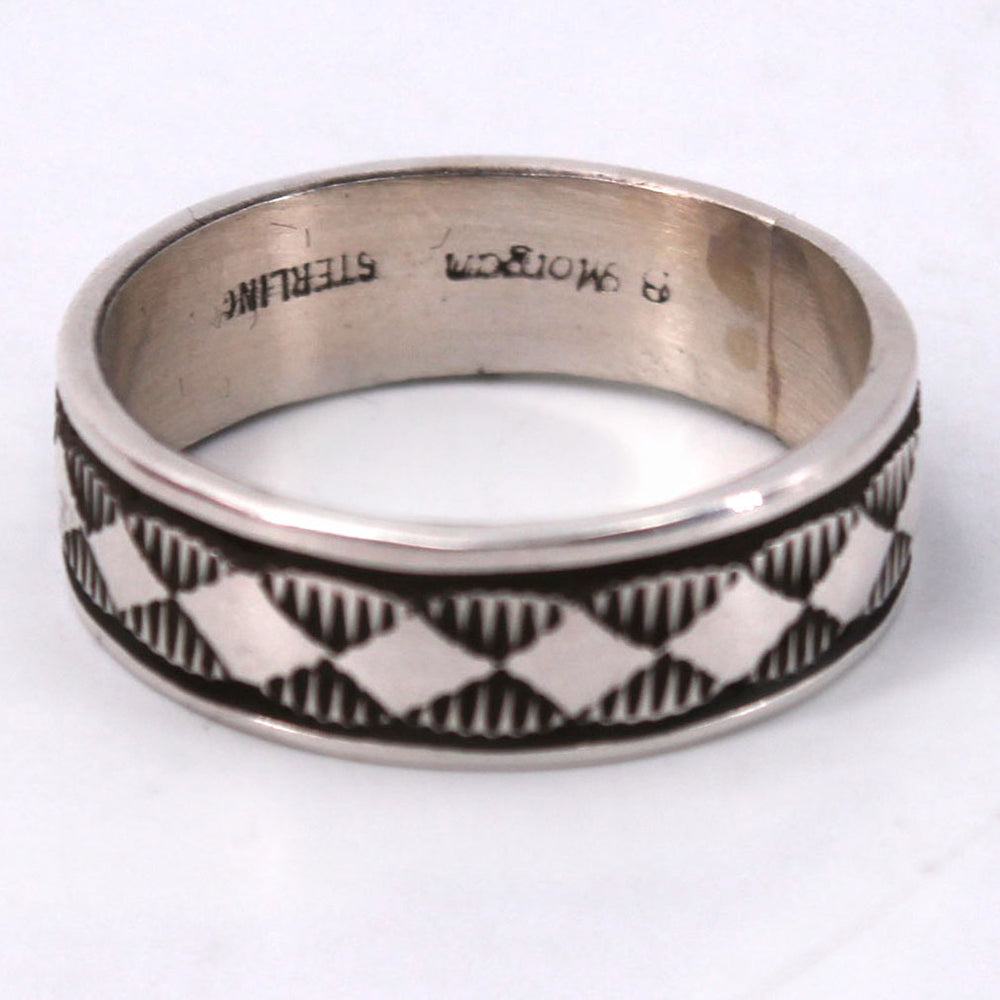 Triangle Stamped Sterling Silver Band Ring