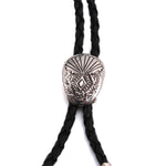 Stamped Silver Bolo Tie by Shirley Skeets