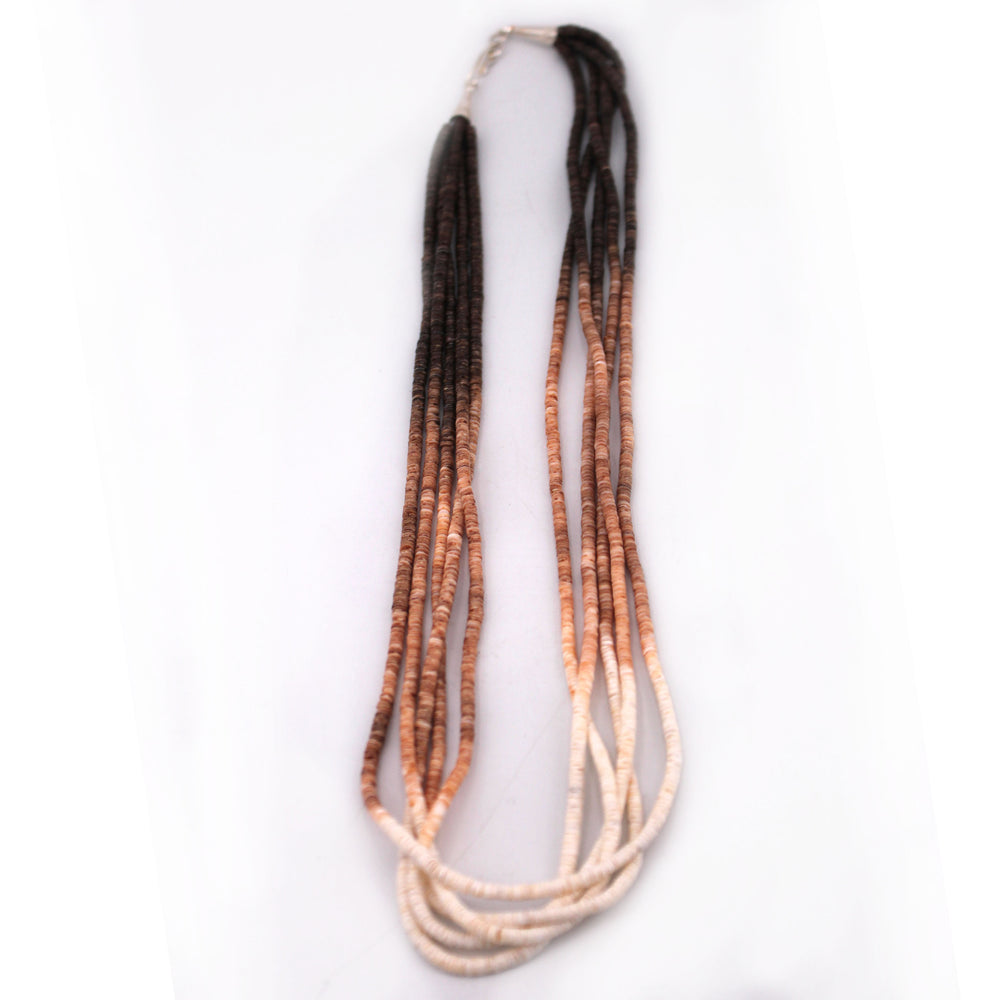 Brown Ombre 5-Strand Heishi Necklace