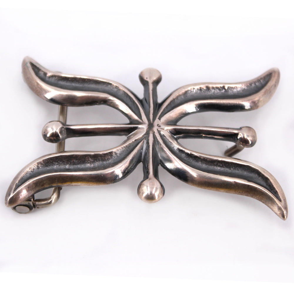 Ornate Sterling Silver Belt Buckle by Eugene Mitchell