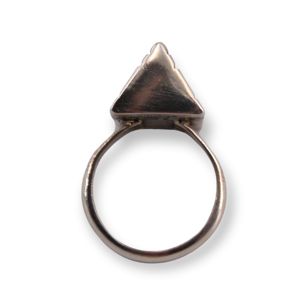 Stamped Prism Triangle Ring