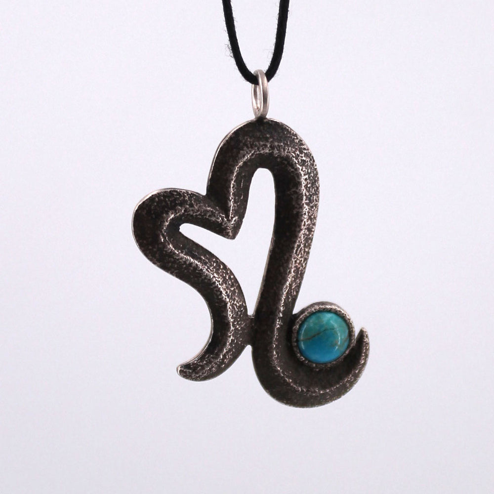 Lee Begay Sandcast Heart w/ Turquoise Pendant