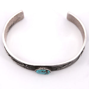 Royston Turquoise and Sterling Silver Corn Cuff by Lee Begay