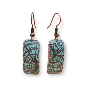 Wood Grain Copper Earrings
