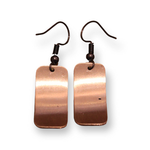 Wood Grain Copper Earrings