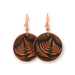 Ferns Round Copper Earrings
