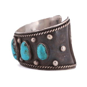 Vintage cuff with 5 Turquoise Stones