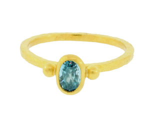 Gold Blue Topaz Ring