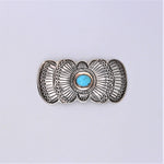 Turquoise & Sterling Silver Stamped Pin