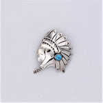 Vintage Sterling Silver & Turquoise Head Dress Pin