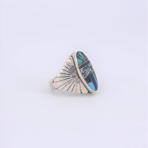 Oval Multi-Stone Inlay Ring