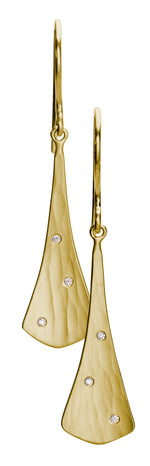 EcoGold and Diamond Orchid Drop Earrings