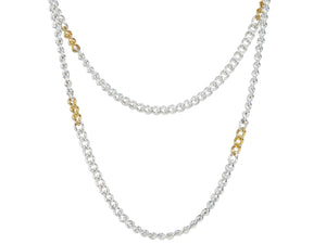 Hoopla Silver Chain Necklace 'Kissed' With 24kt Gold