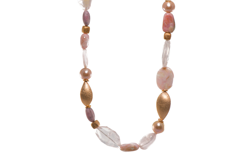 Multi Pink Gemstone Necklace