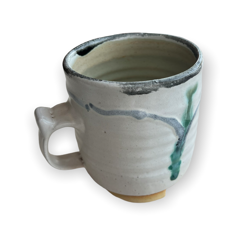 White/Green Ceramic Mug