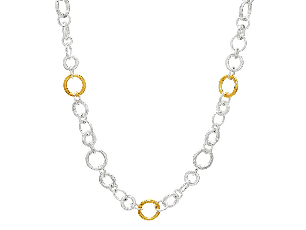 Hoopla Chain Necklace 'Kissed" With 24kt Gold